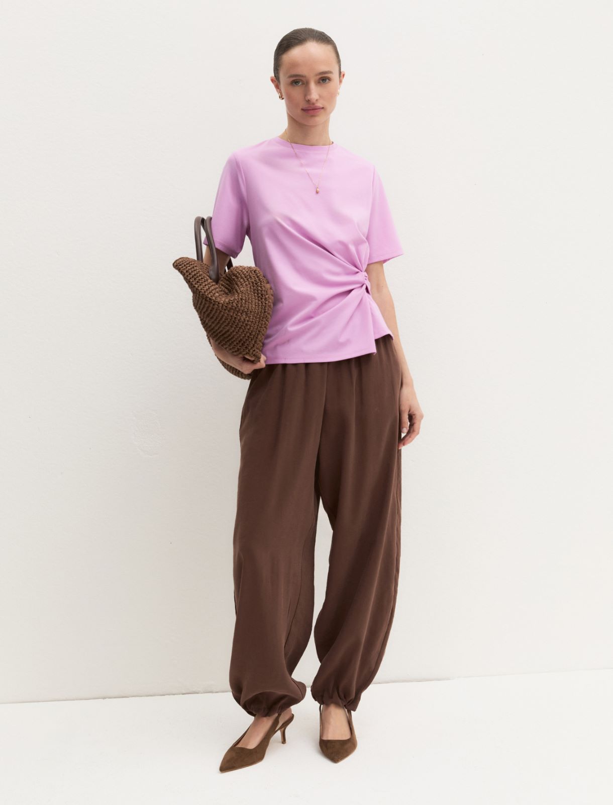 Jersey knot T-shirt - DEEP ROSE - Emme - 2