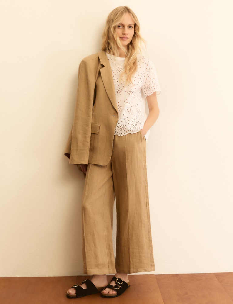 Broderie anglaise T-shirt with a jersey back - Emme - 2