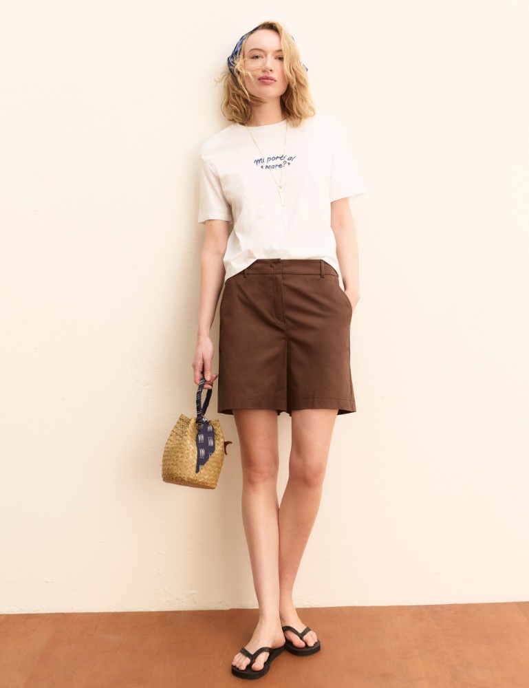 Embroidery and print-adorned boxy T-shirt - Emme - 3