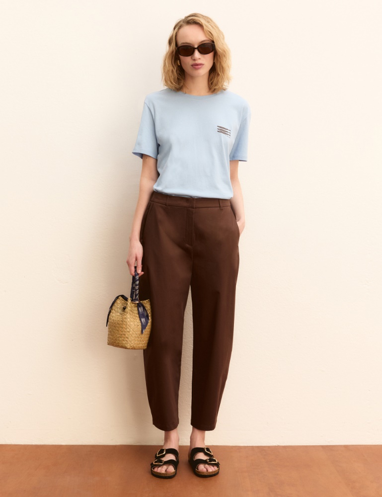 Embroidery and print-adorned boxy T-shirt - Emme - 4