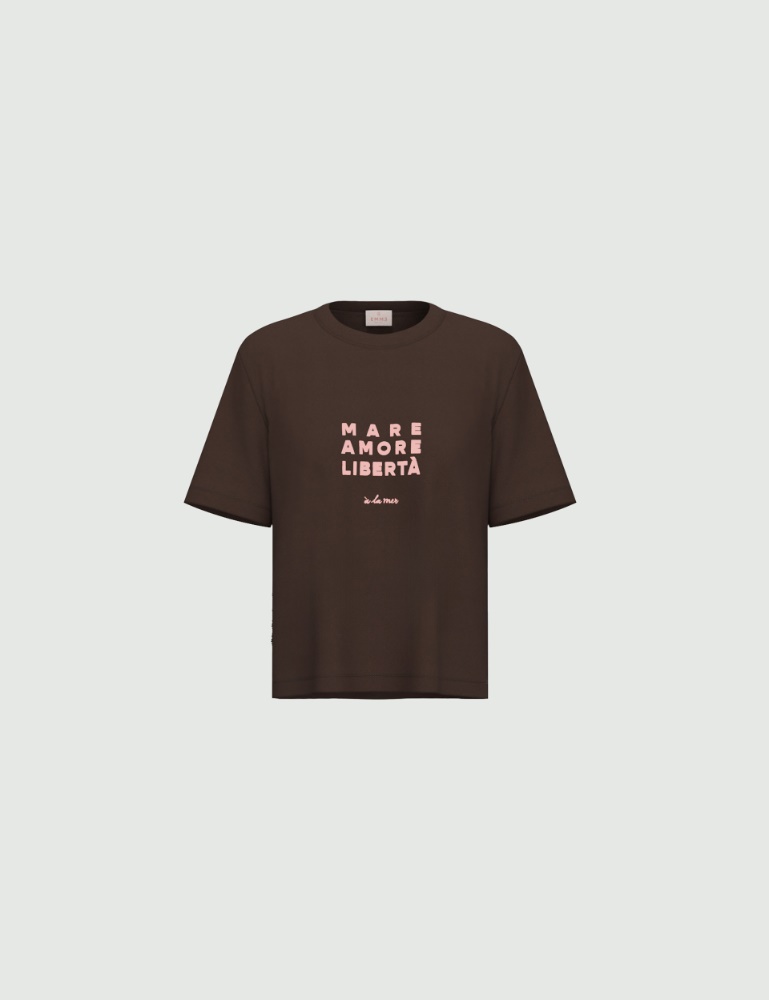 Embroidery and print-adorned boxy T-shirt - Emme - 5