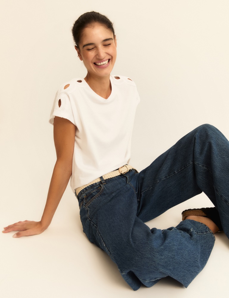 Kimono-sleeve jersey T-shirt - Emme