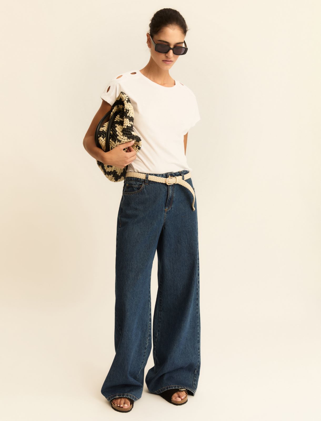 Kimono-sleeve jersey T-shirt - OPTICAL WHITE - Emme - 2