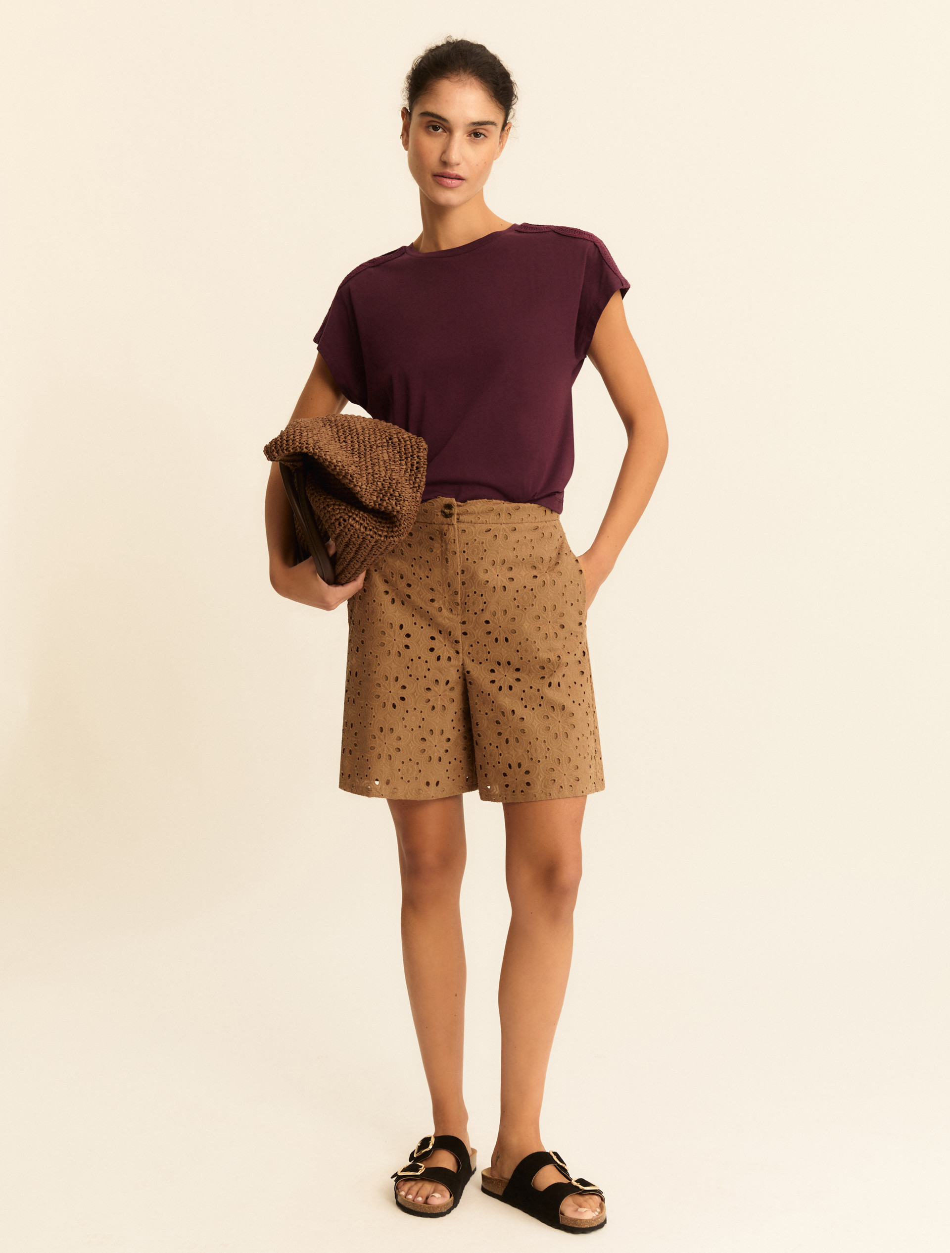 Kimono-sleeve jersey T-shirt - PLUM - Emme - 2