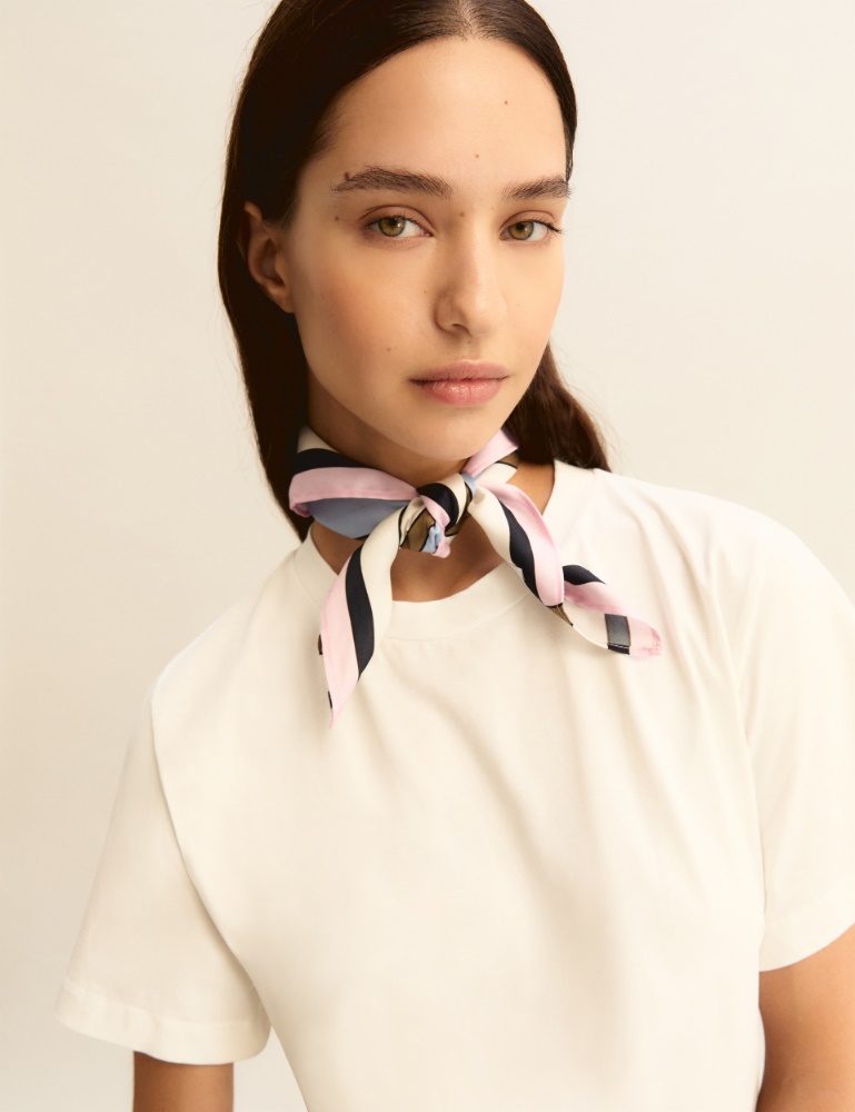 T-shirt in jersey con foulard - Emme - 5