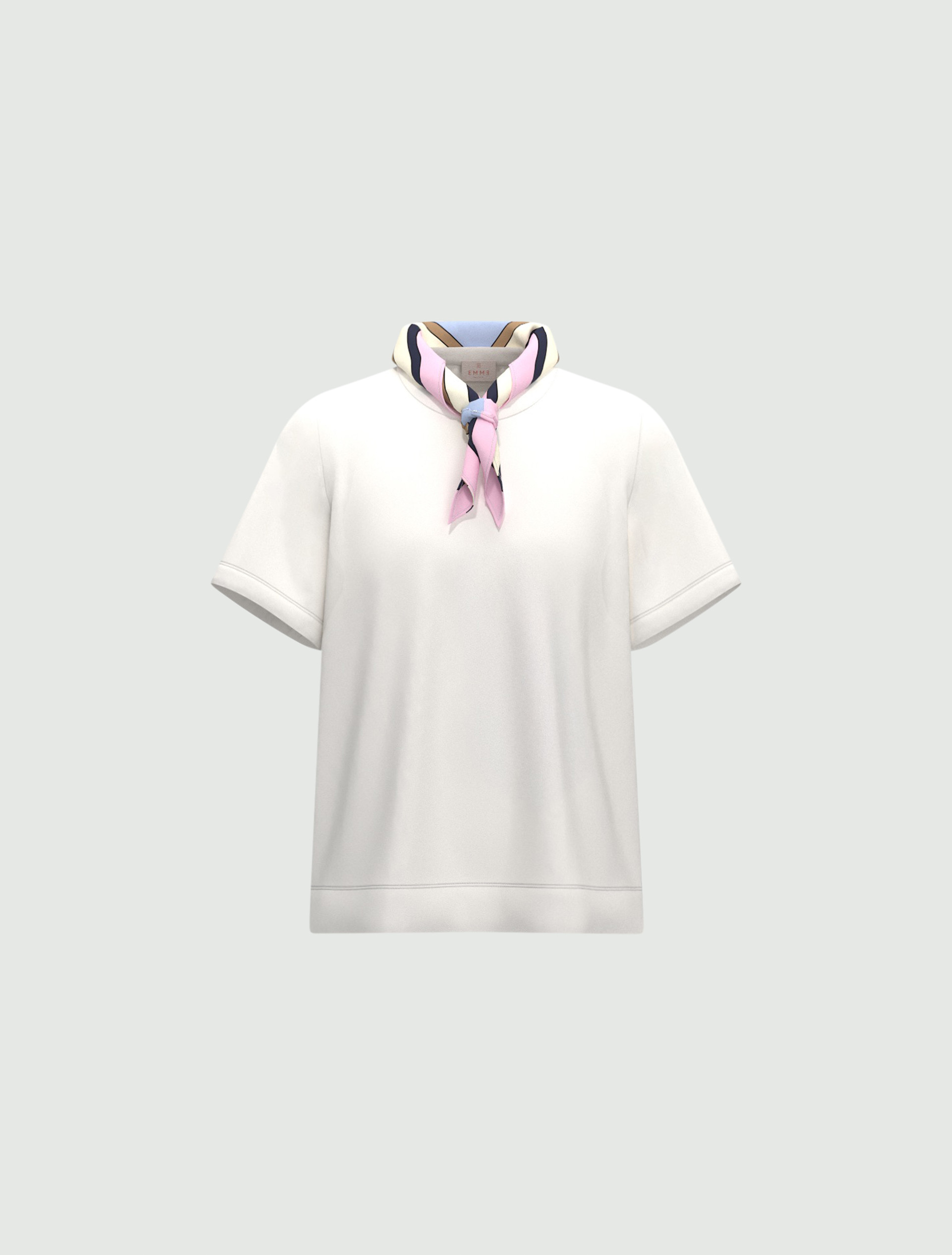 T-shirt in jersey con foulard - BIANCO - Emme - 4