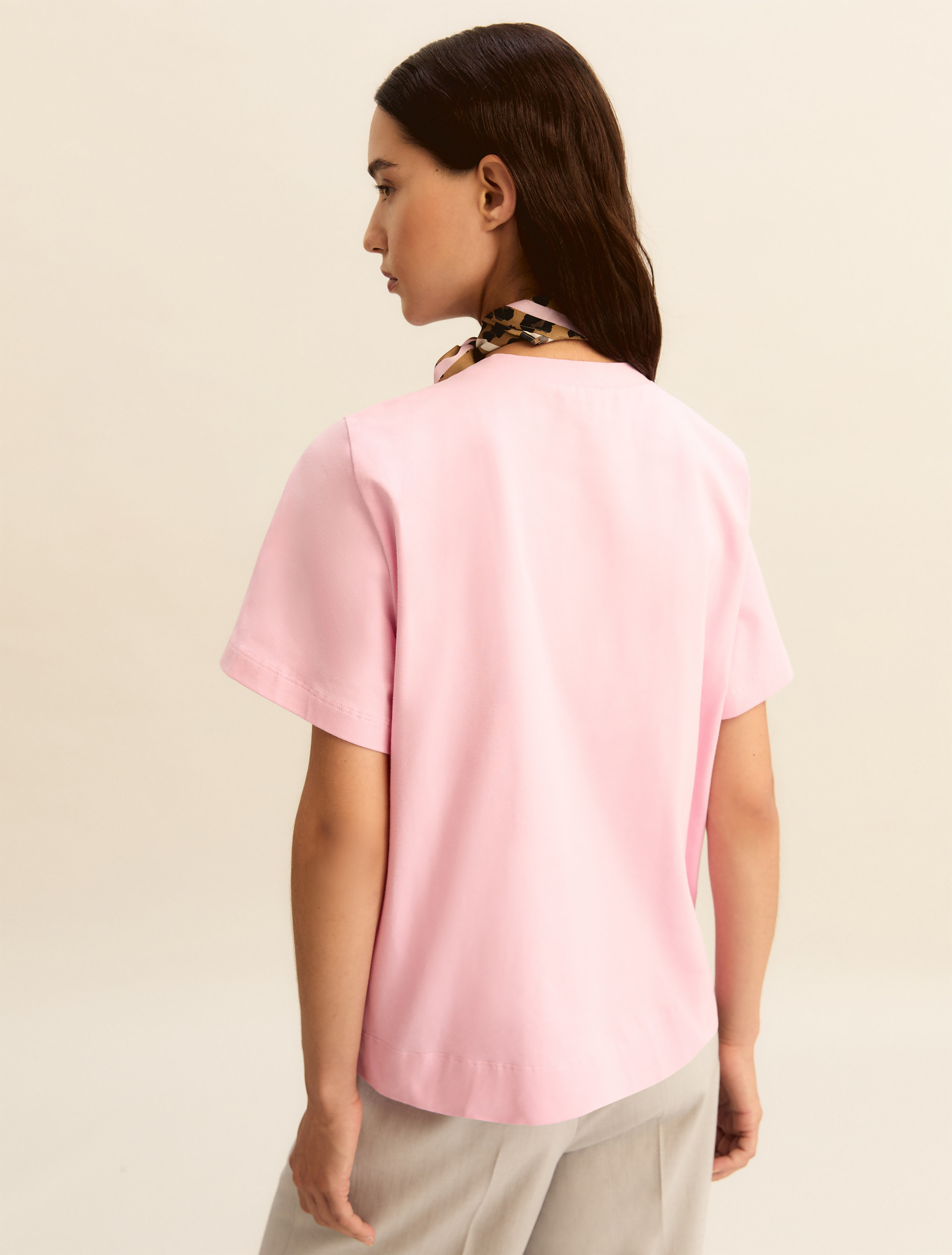 T-shirt in jersey con foulard - ROSA - Emme - 3