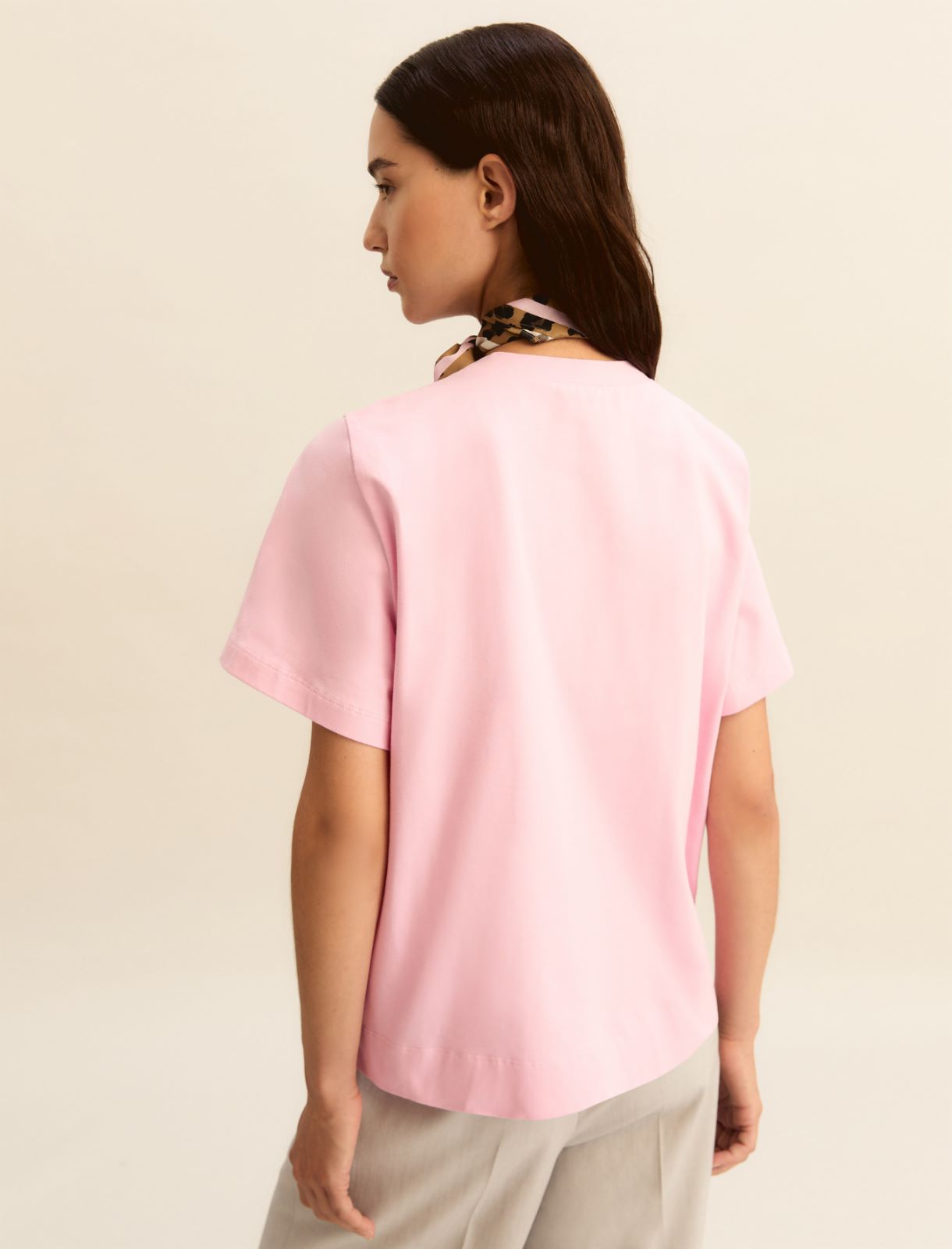 T-shirt in jersey con foulard - ROSA - Emme - 3