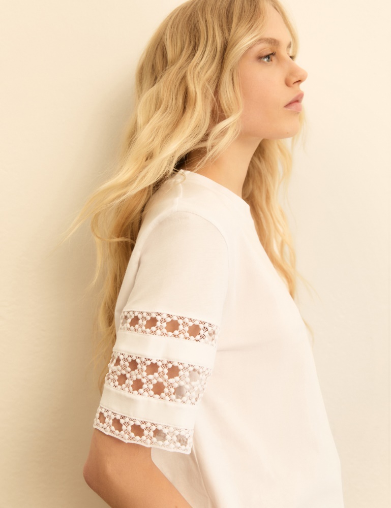 Passementerie-detail jersey T-shirt - Emme - 5