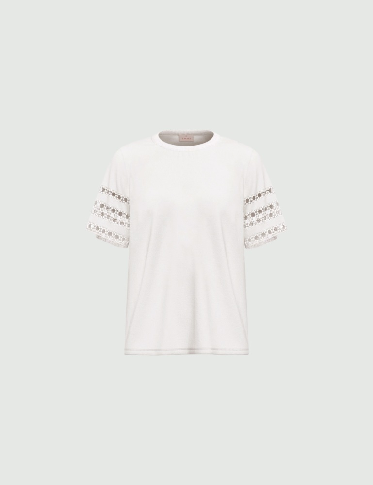 Passementerie-detail jersey T-shirt - Emme - 6