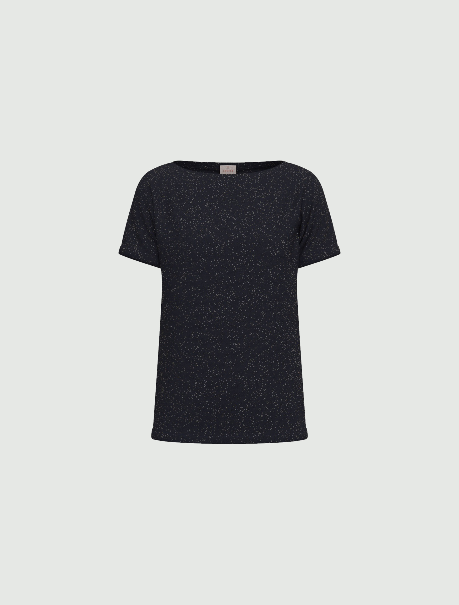 Slim T-shirt with lurex - NAVY - Emme - 4