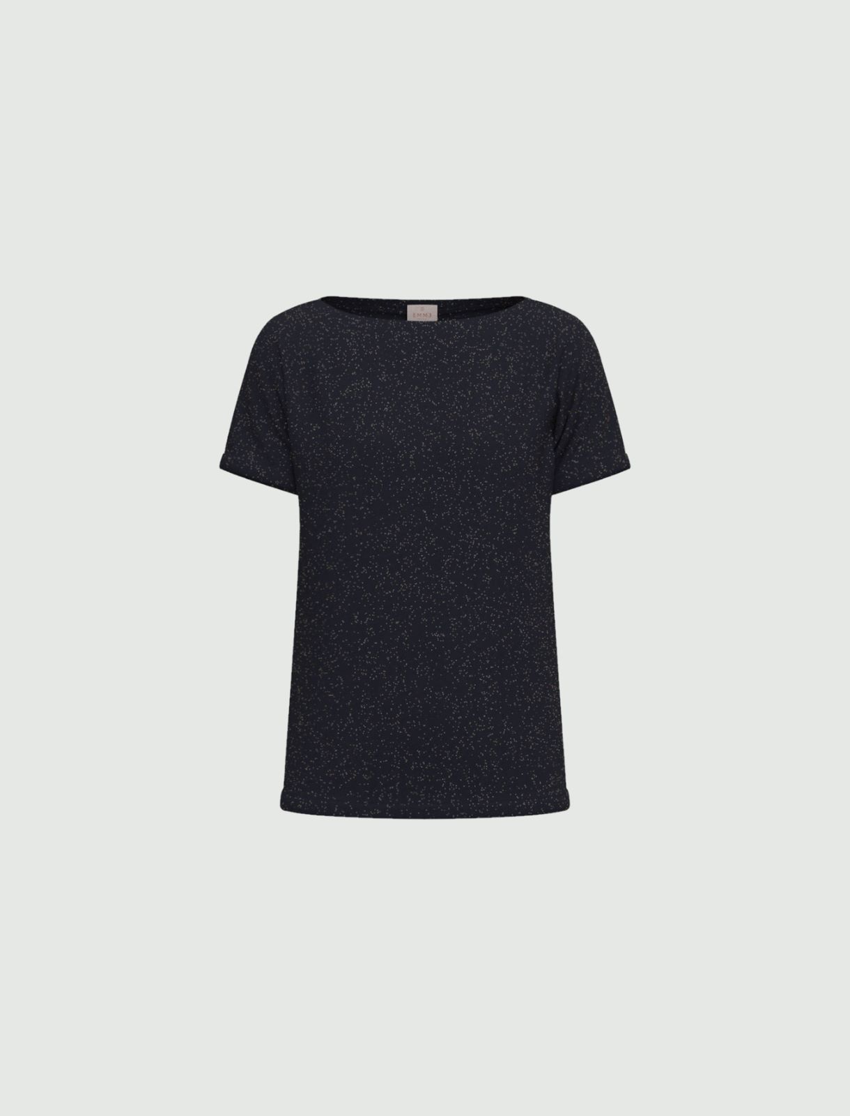 Slim T-shirt with lurex - NAVY - Emme - 4