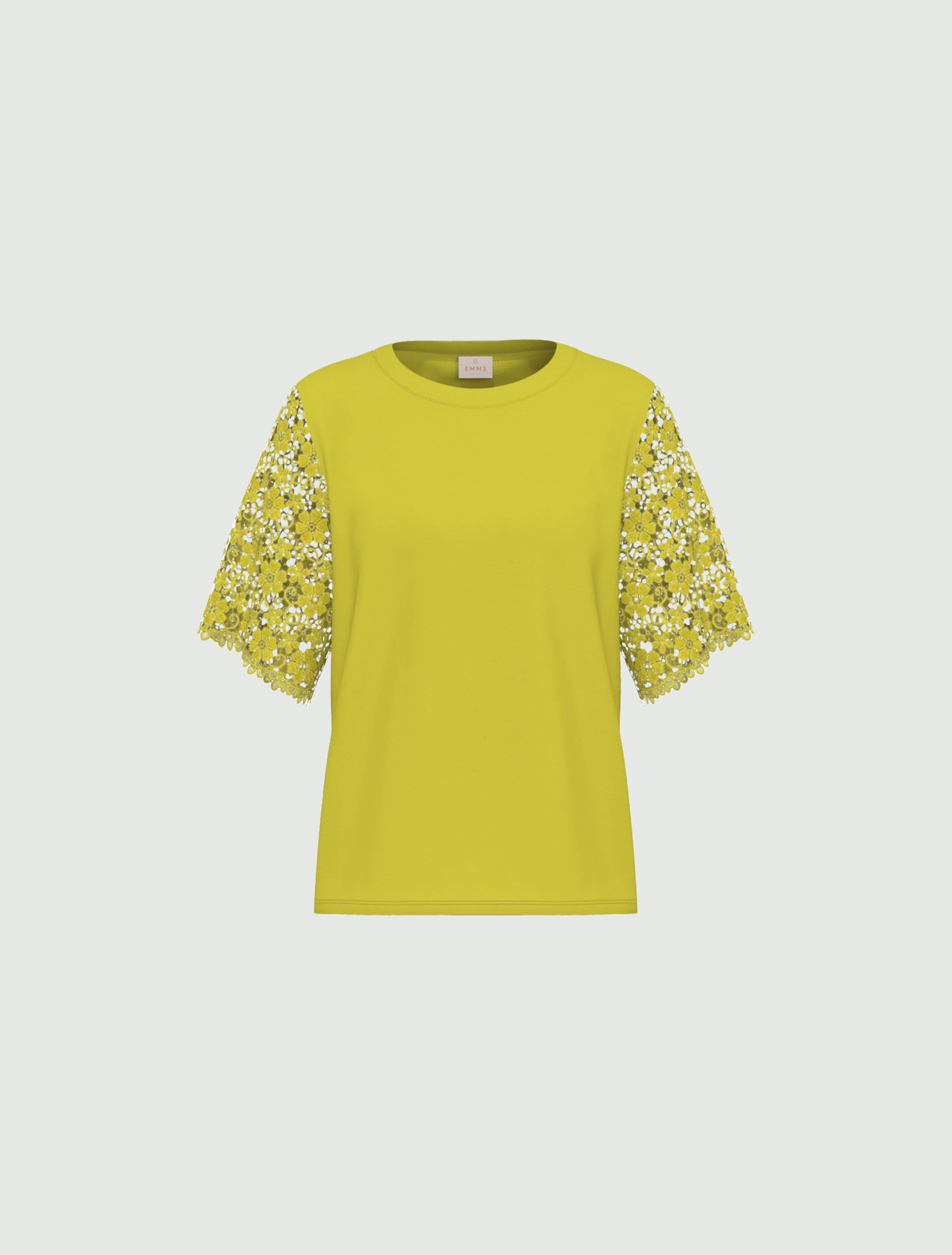 Macramé-detail T-shirt - APPLE GREEN - Emme - 4