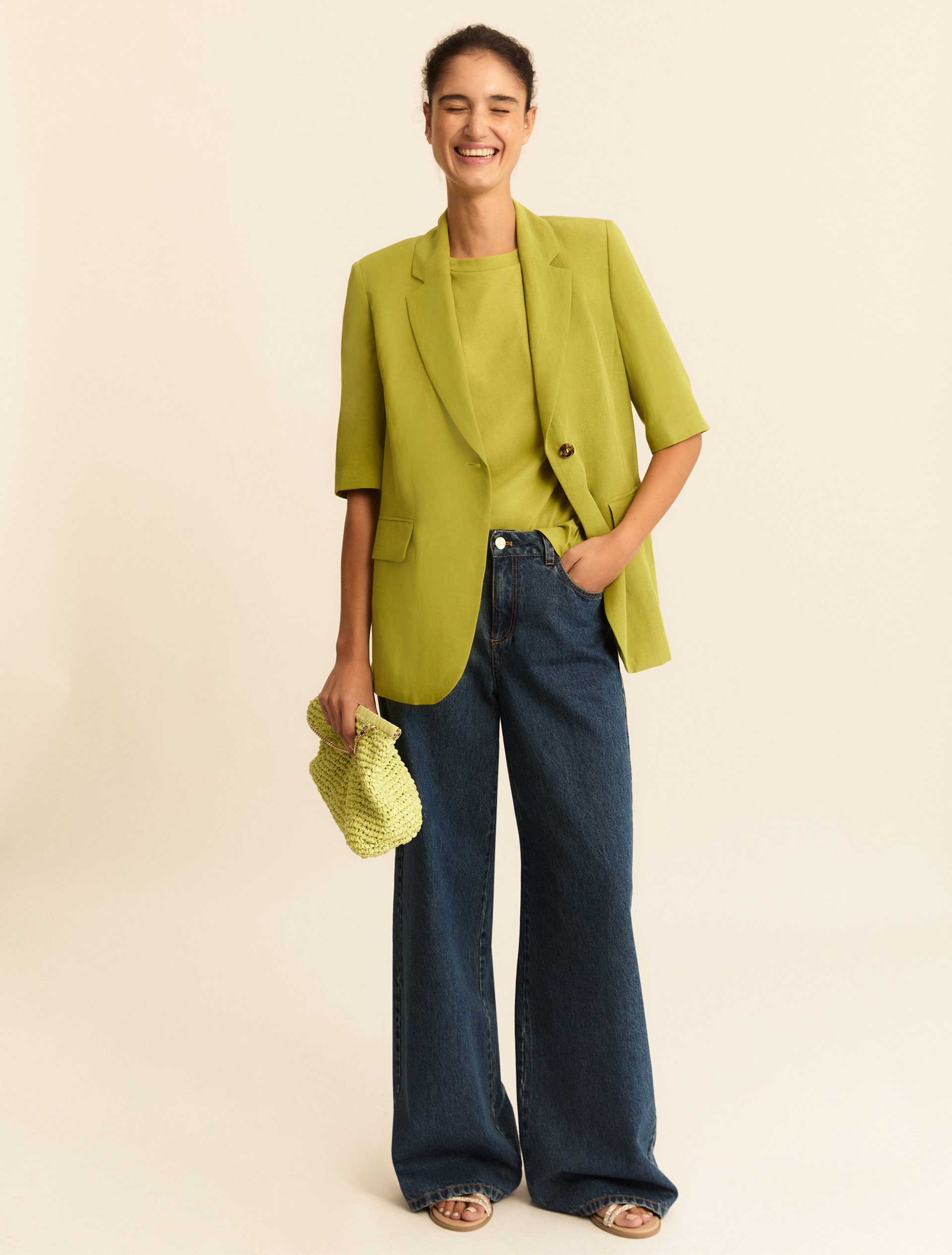 Macramé-detail T-shirt - APPLE GREEN - Emme - 2