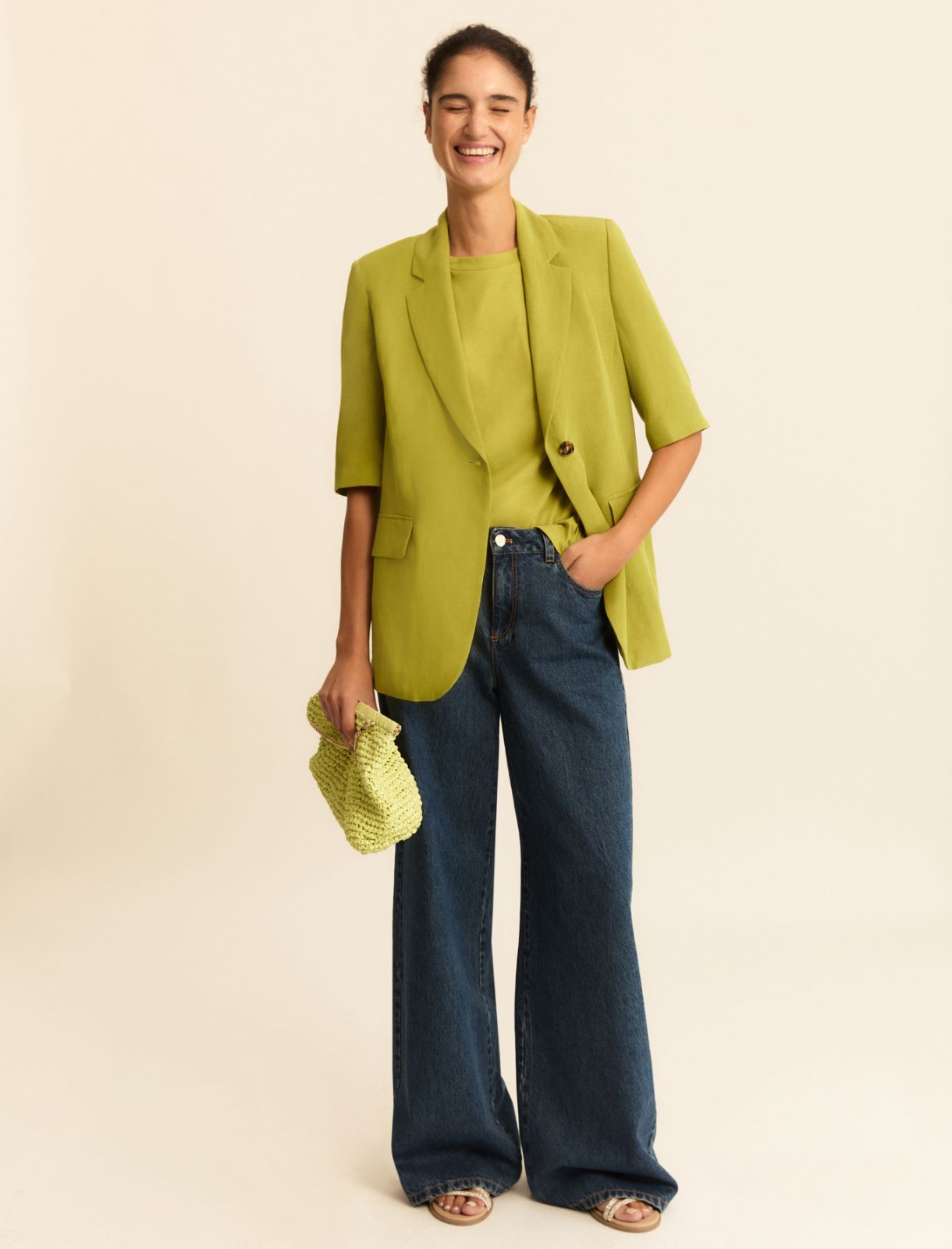 Macramé-detail T-shirt - APPLE GREEN - Emme - 2