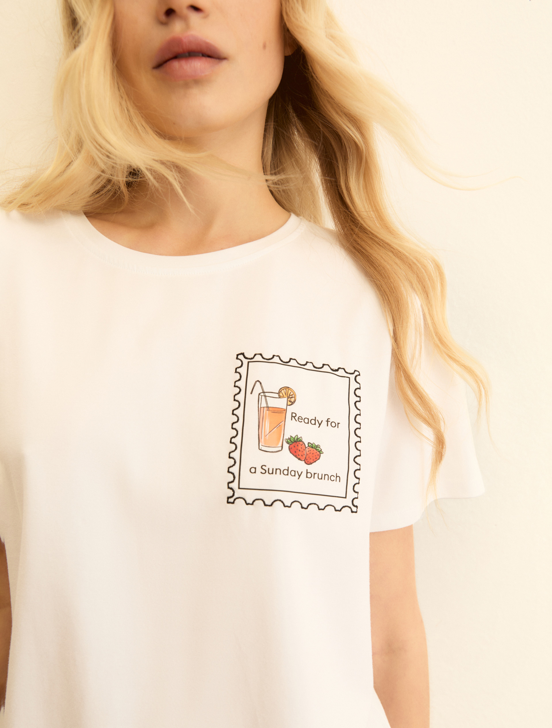 Printed T-shirt - WOOL WHITE - Emme - 5