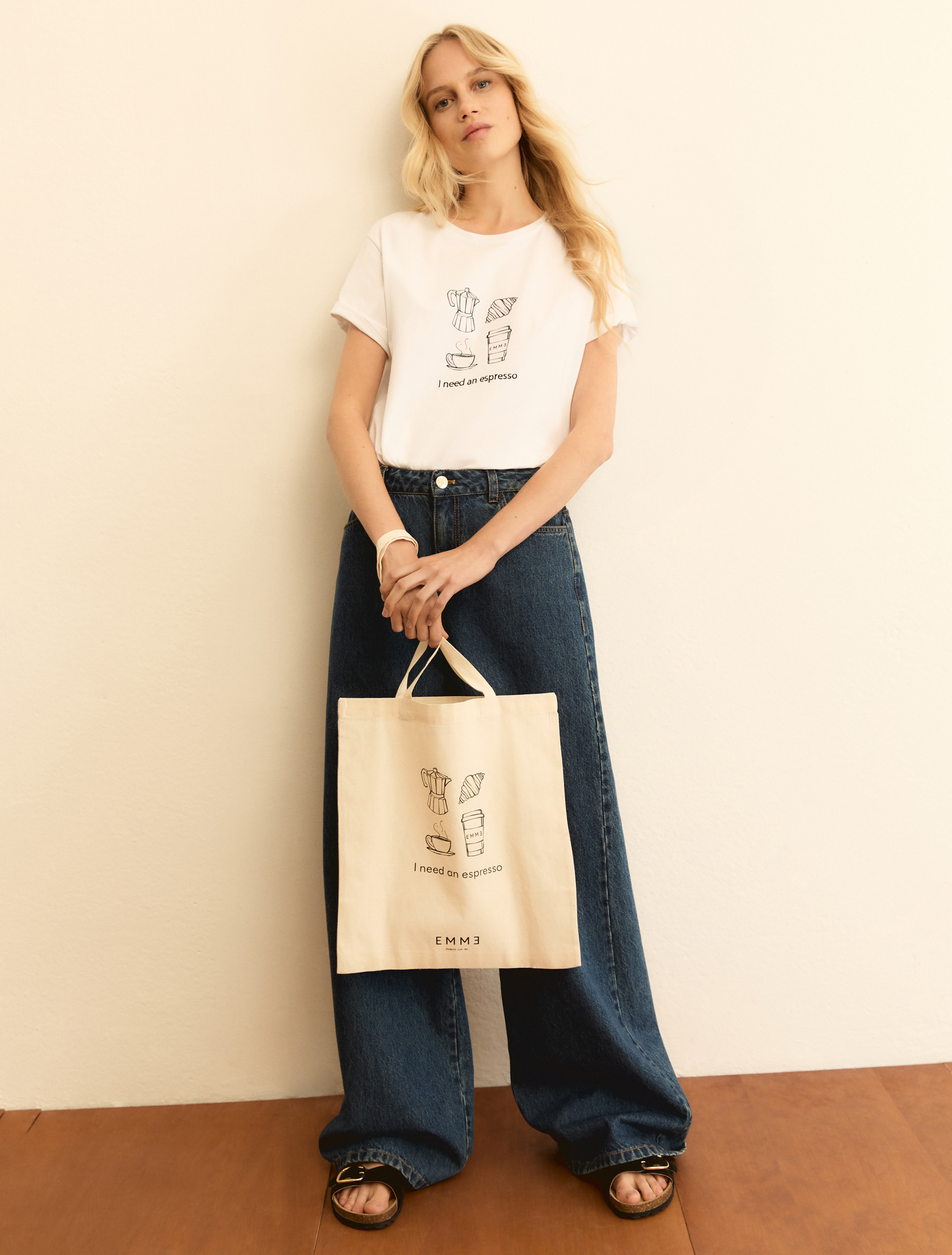 Printed T-shirt - WOOL WHITE - Emme - 6