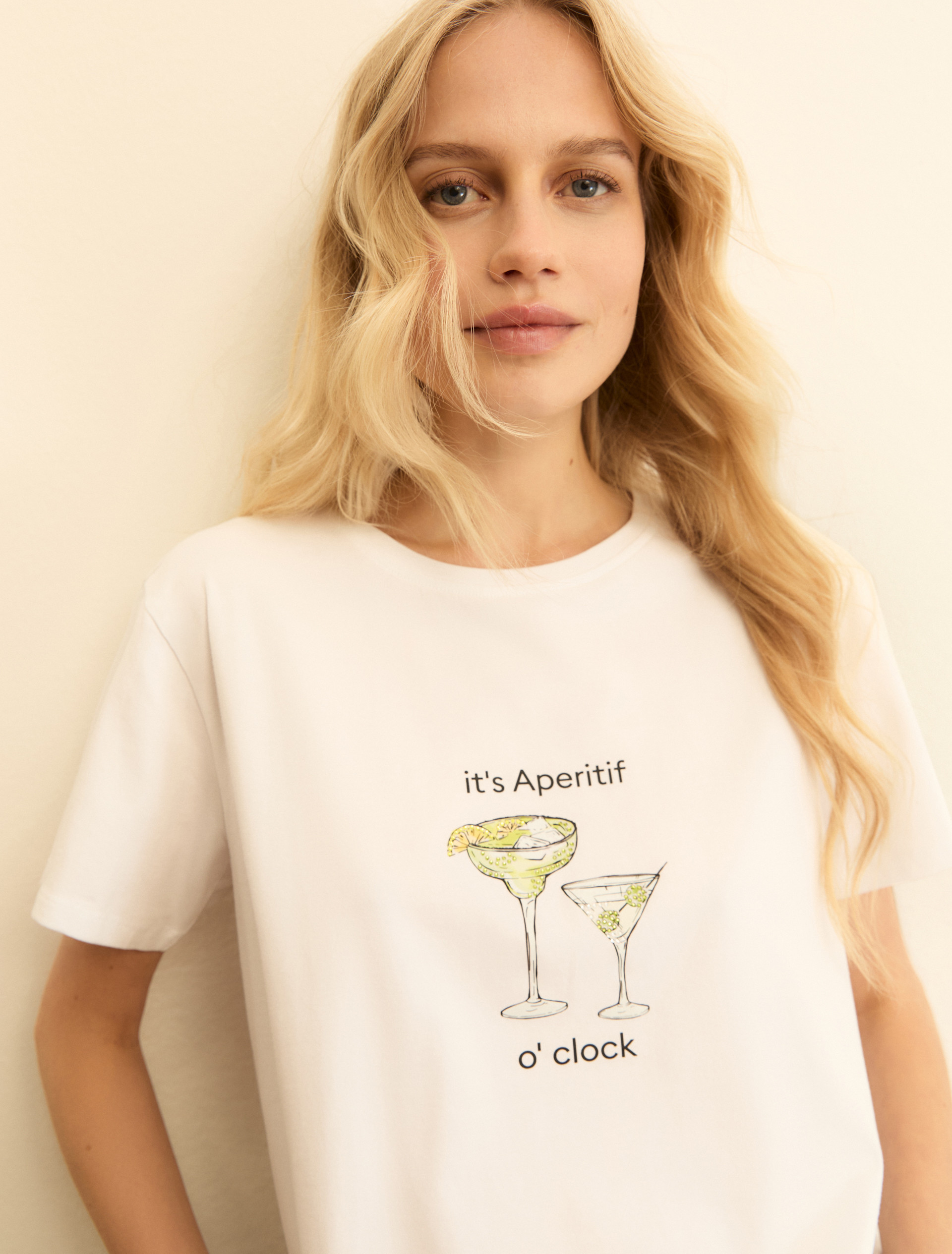 Printed T-shirt - WOOL WHITE - Emme - 5