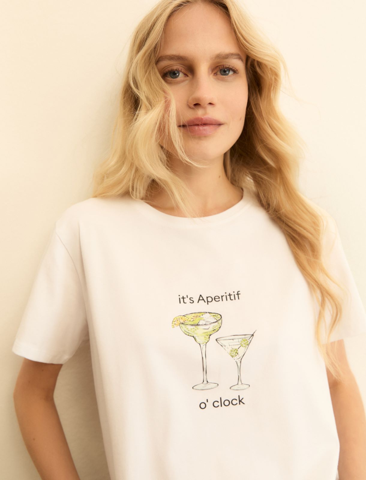 Printed T-shirt - WOOL WHITE - Emme - 5