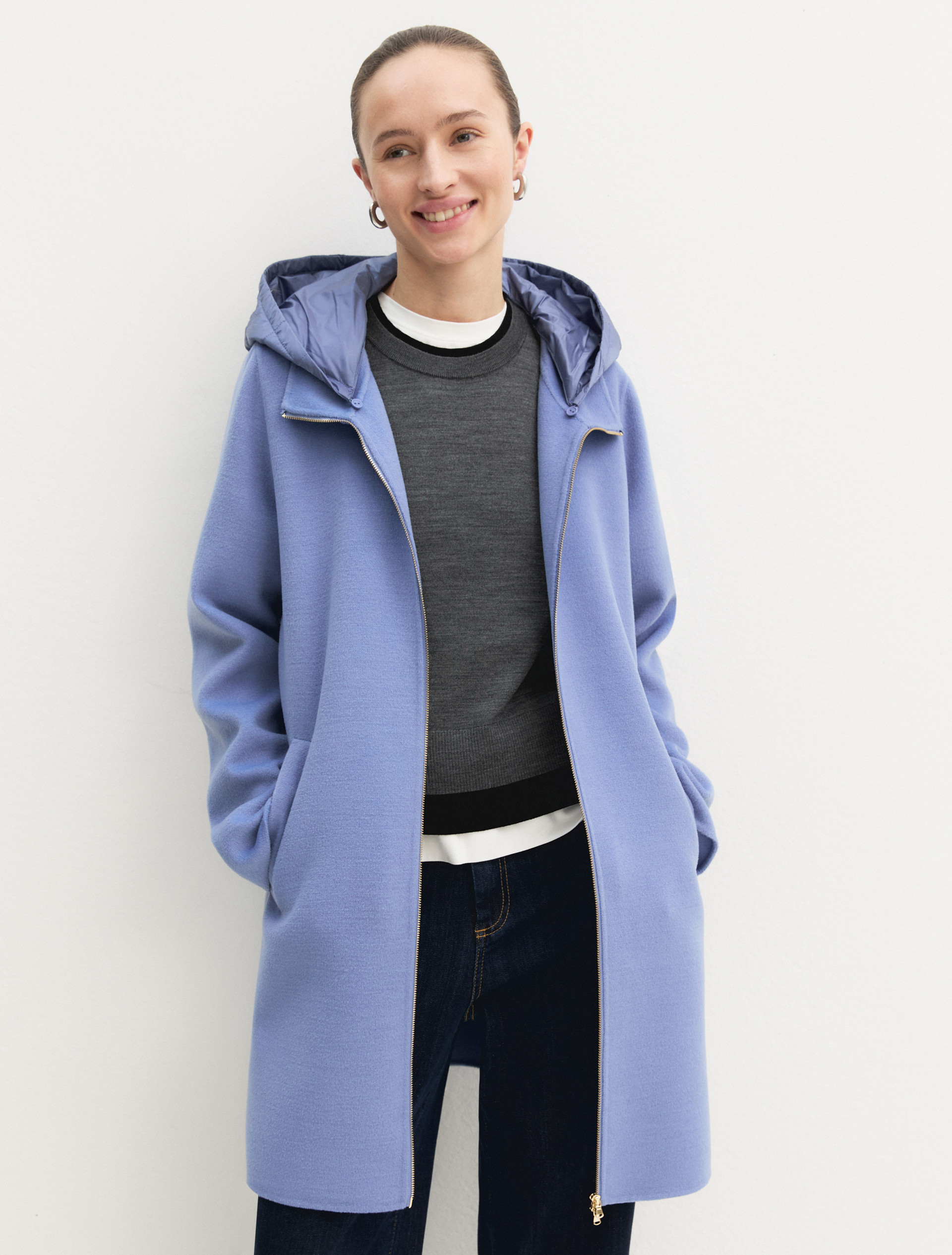 Double-sided fabric coat - HYDRANGEA - Emme - 5