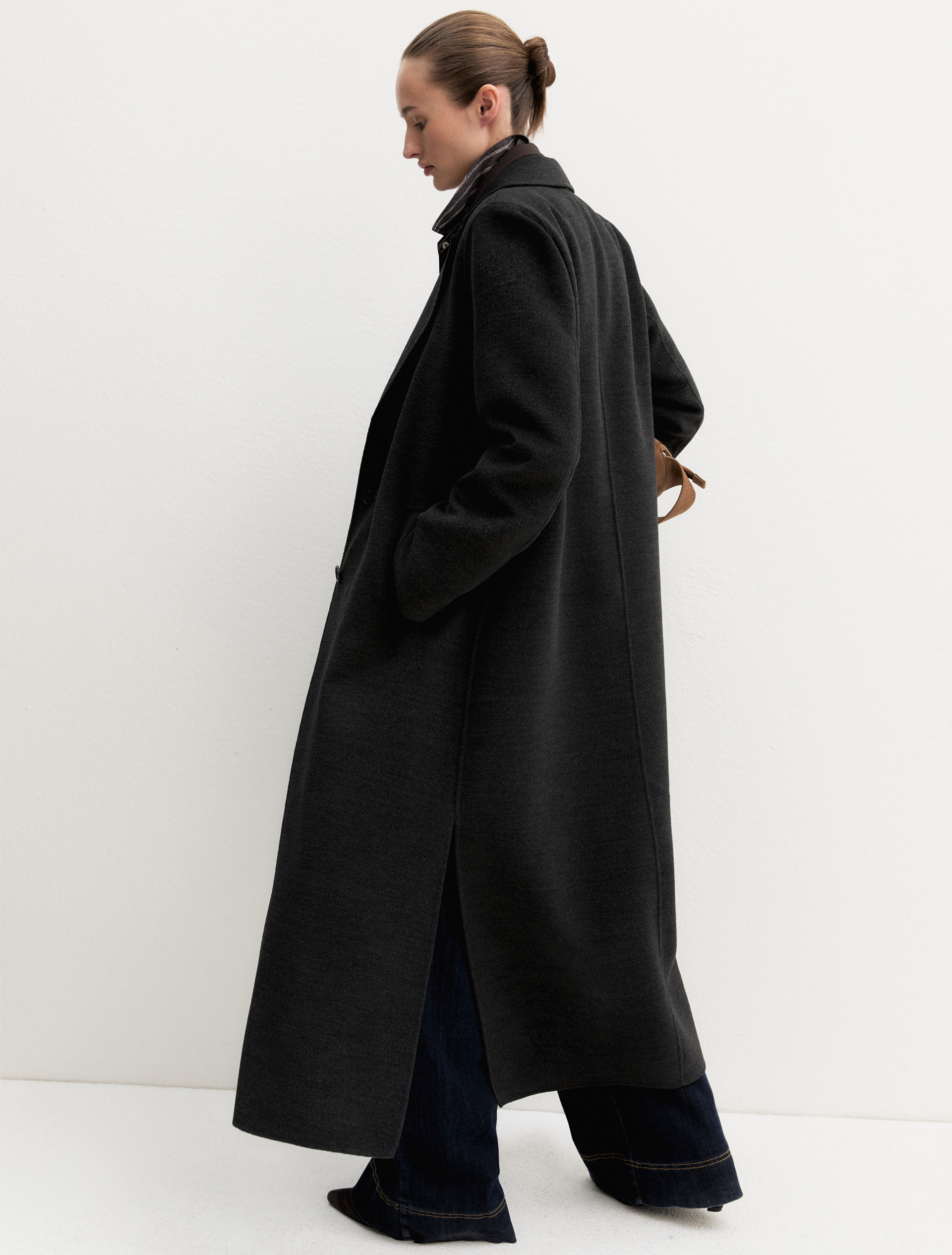 Cappotto lungo in double - GRIGIO SCURO MELANGE - Emme - 4