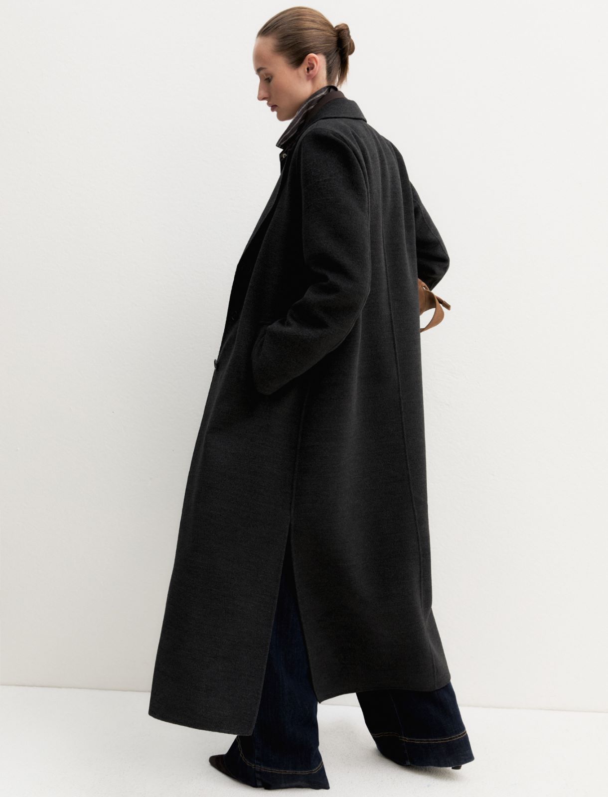 Cappotto lungo in double - GRIGIO SCURO MELANGE - Emme - 4