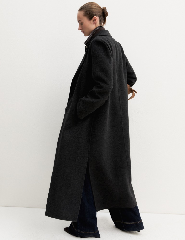 Cappotto lungo in double - GRIGIO SCURO MELANGE