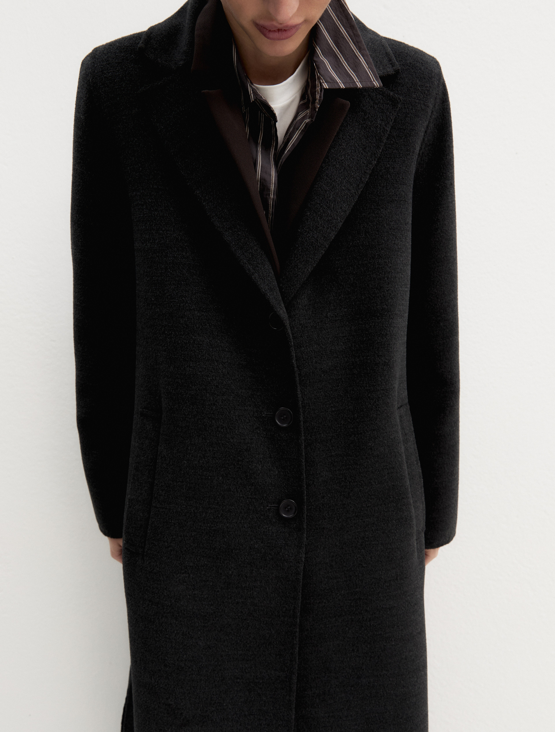 Cappotto lungo in double - GRIGIO SCURO MELANGE - Emme - 5