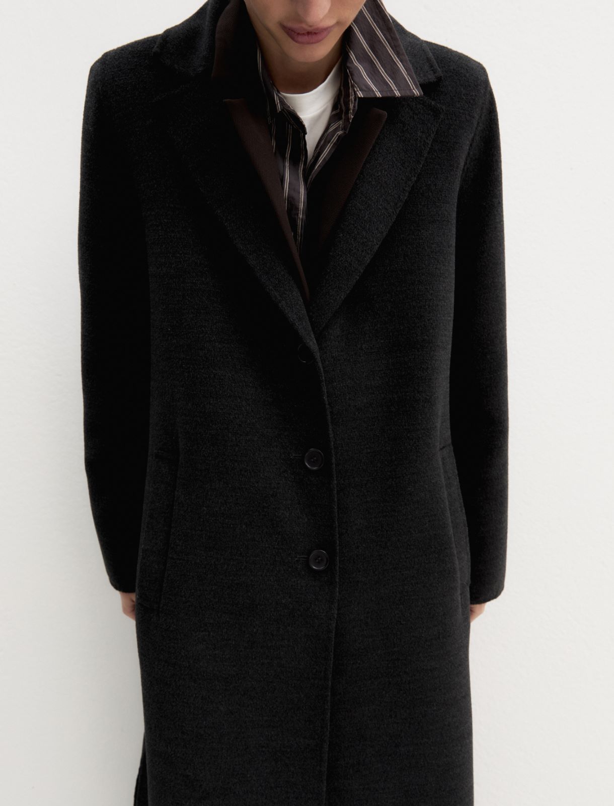 Cappotto lungo in double - GRIGIO SCURO MELANGE - Emme - 5