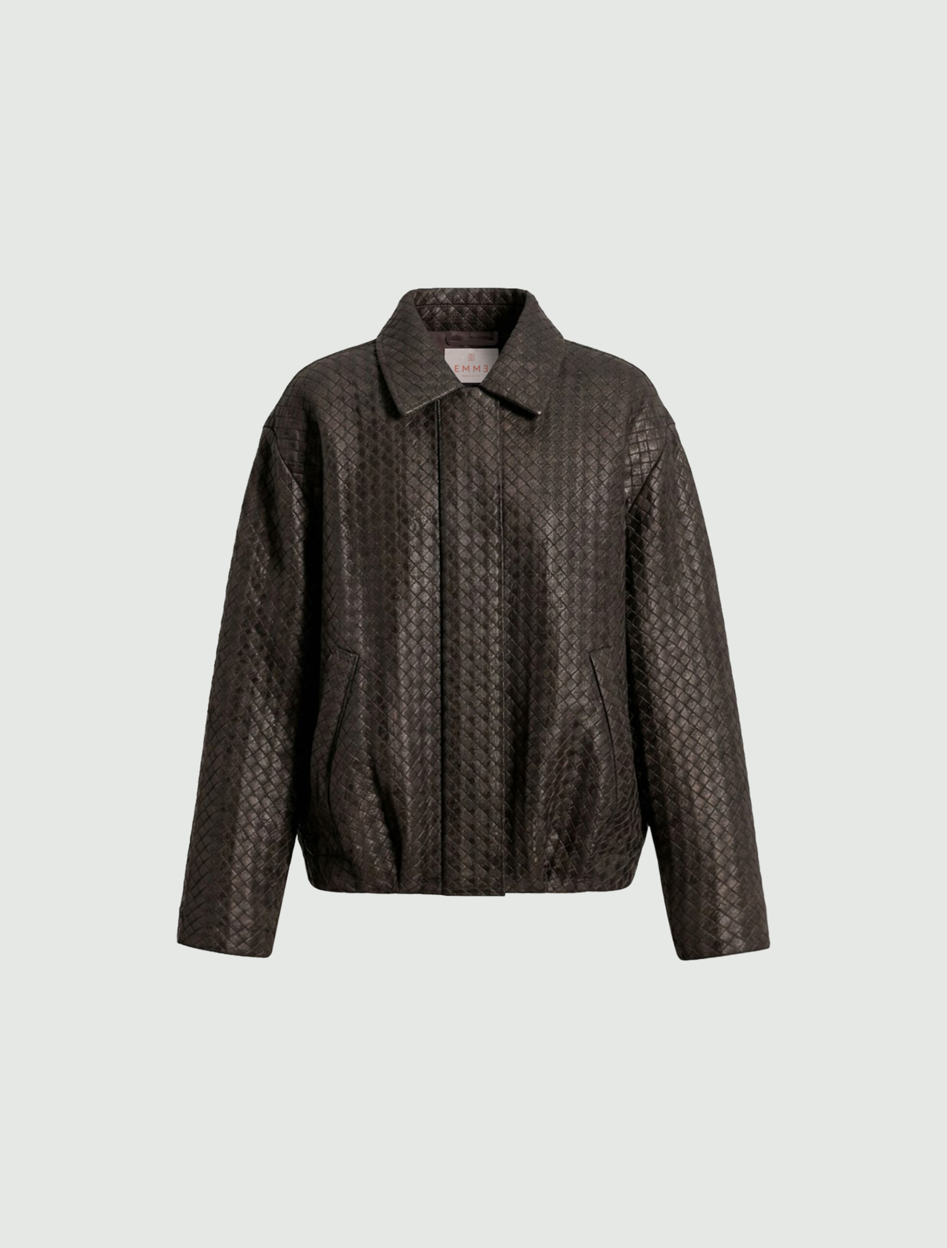 Soft woven-effect bomber jacket - DARK BROWN - Emme - 6