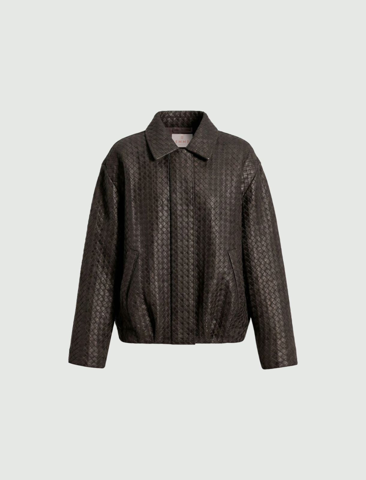 Soft woven-effect bomber jacket - DARK BROWN - Emme - 6