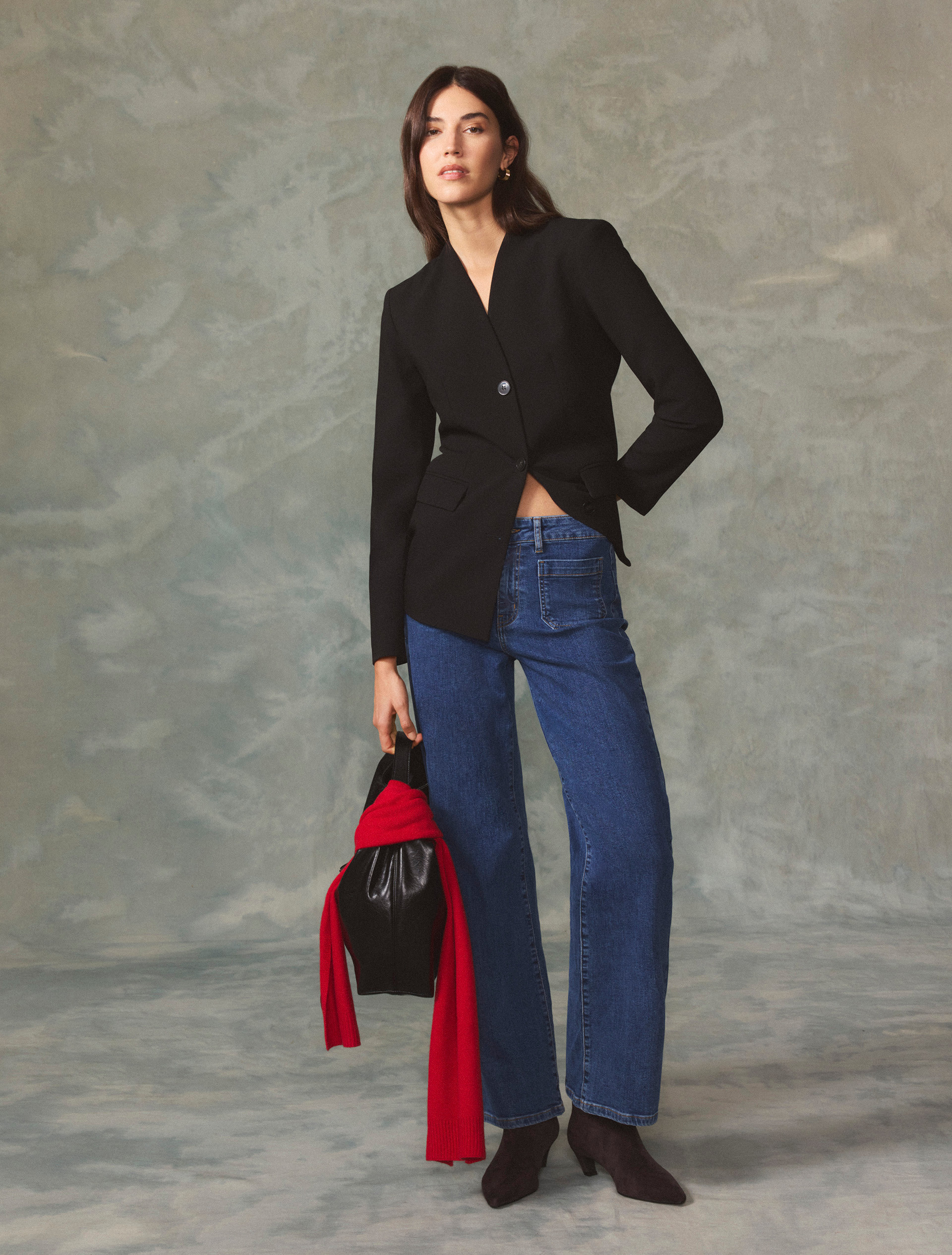 Slim-fit single-breasted blazer - BLACK - Emme - 2