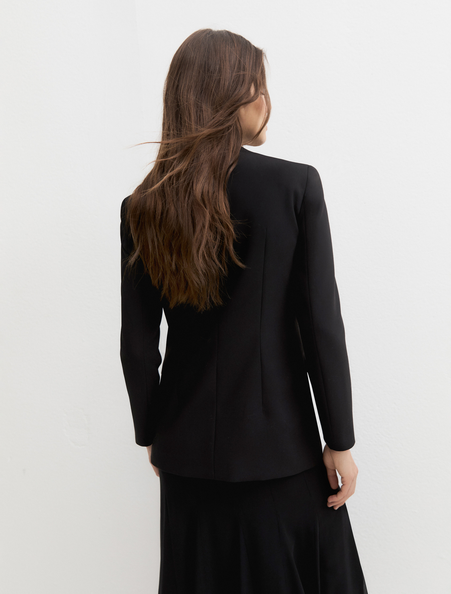 Slim-fit single-breasted blazer - BLACK - Emme - 3
