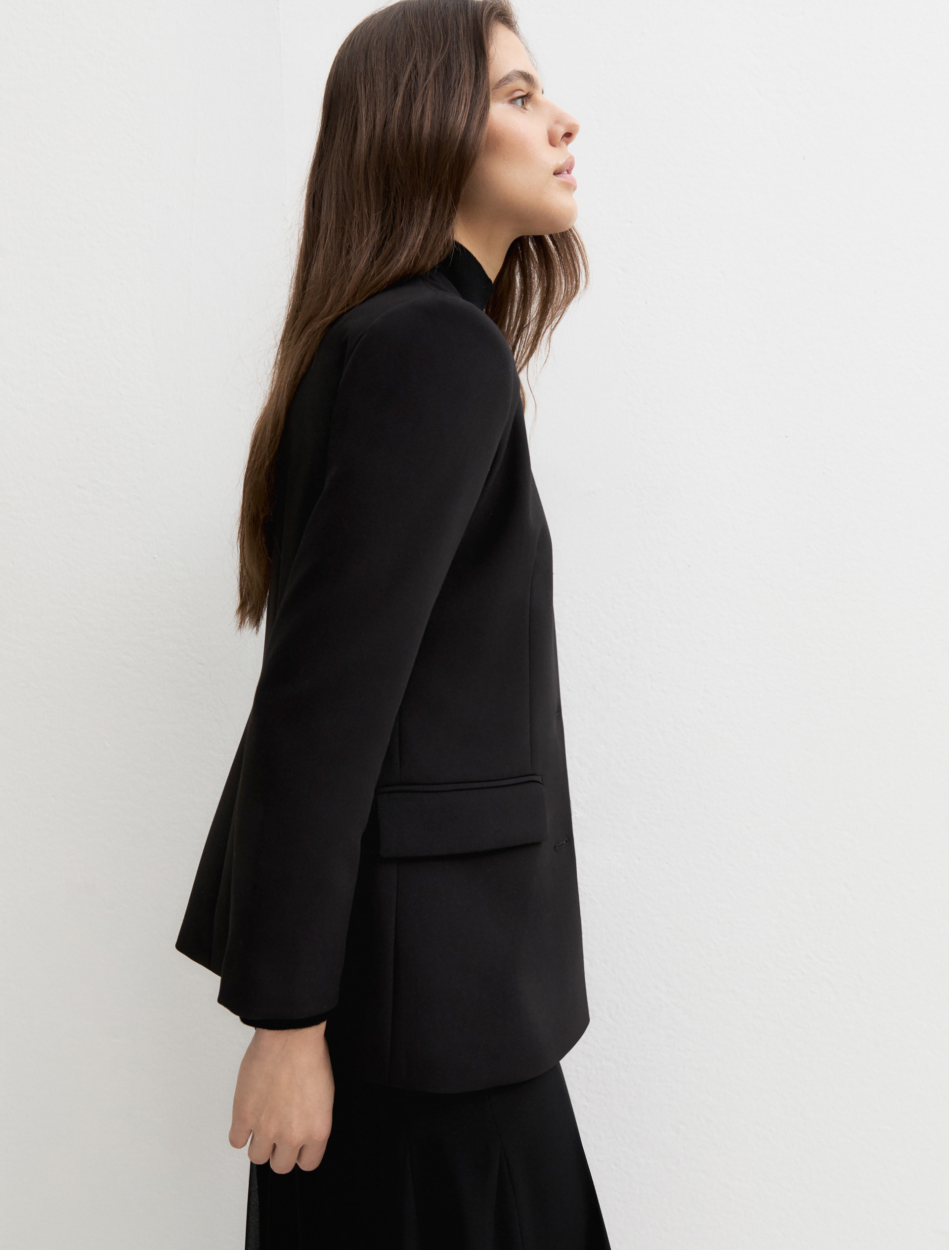 Slim-fit single-breasted blazer - BLACK - Emme - 6