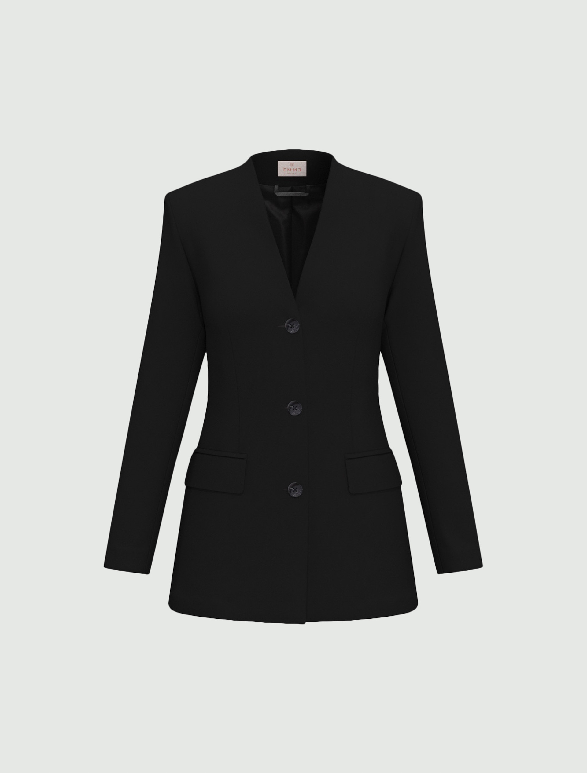 Slim-fit single-breasted blazer - BLACK - Emme - 7