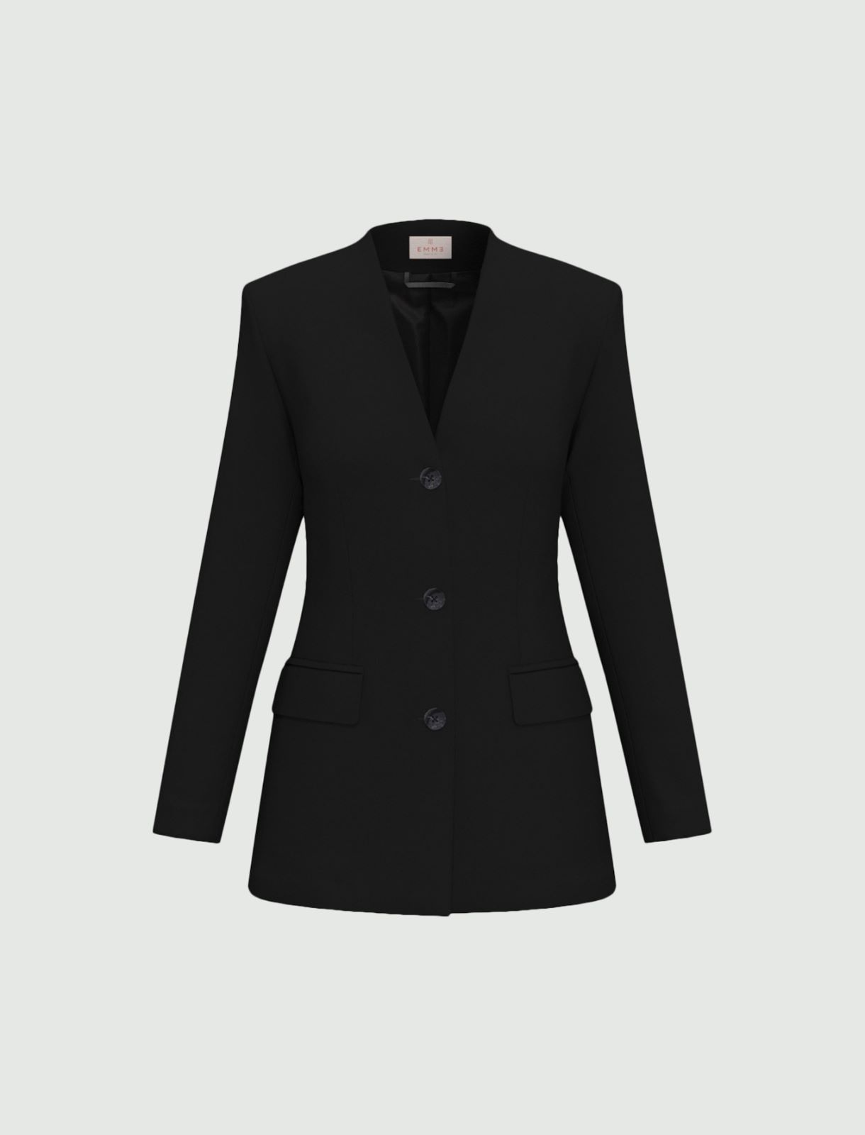 Slim-fit single-breasted blazer - BLACK - Emme - 7