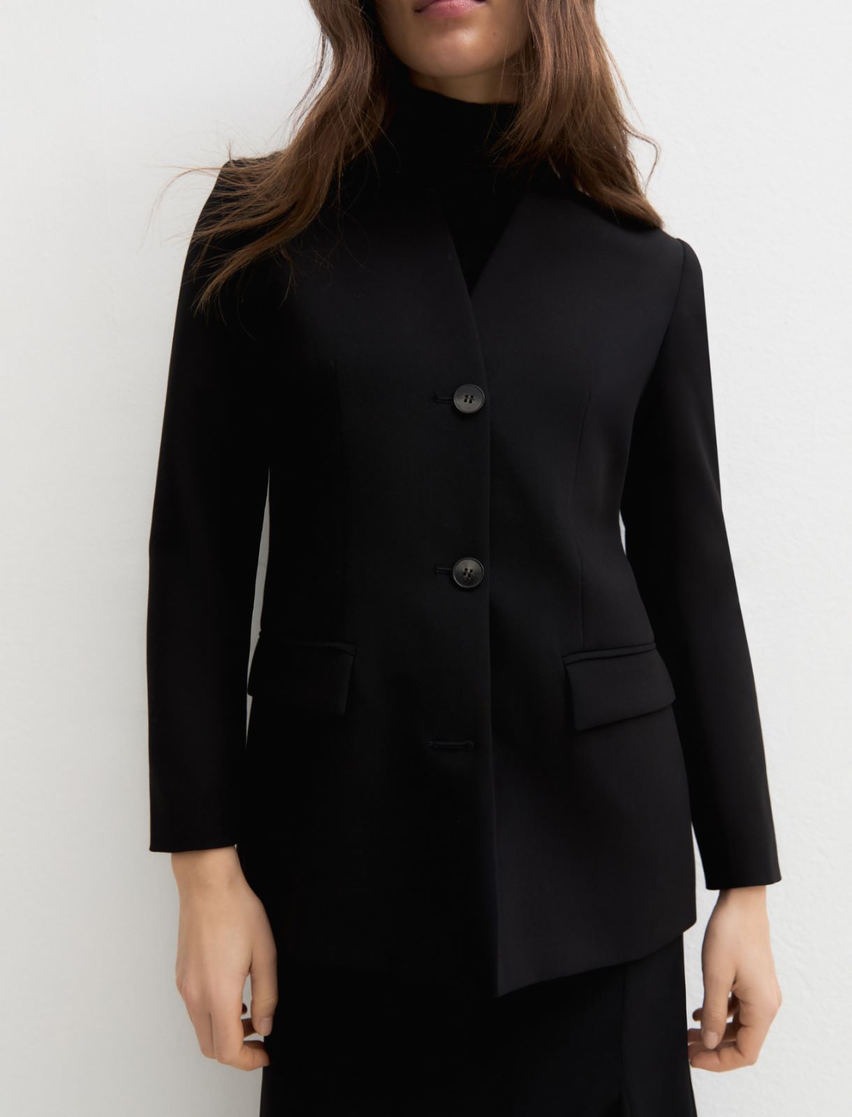 Slim-fit single-breasted blazer - BLACK - Emme - 8