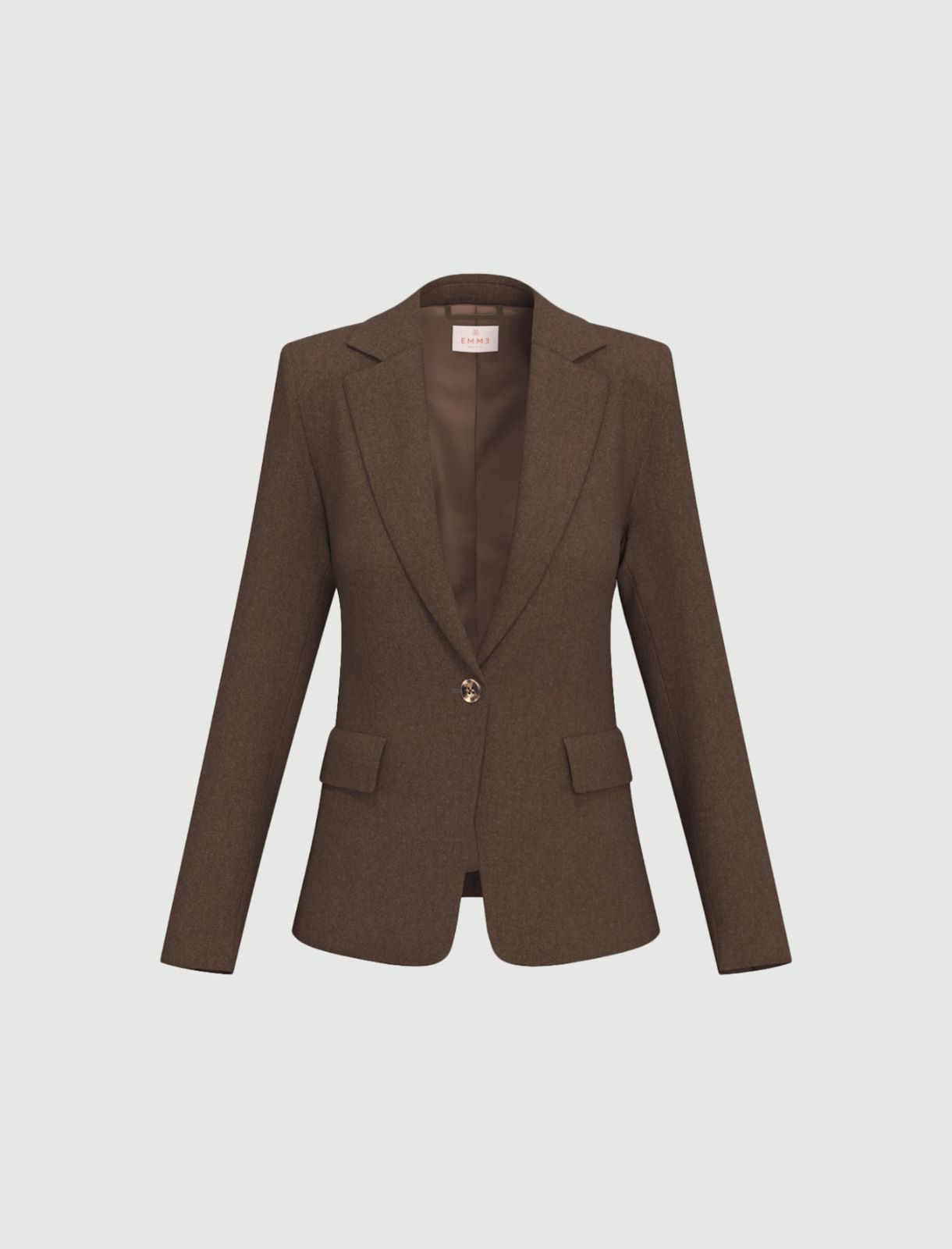 Single-breasted stretch flannel blazer - TURTLEDOVE - Emme - 6