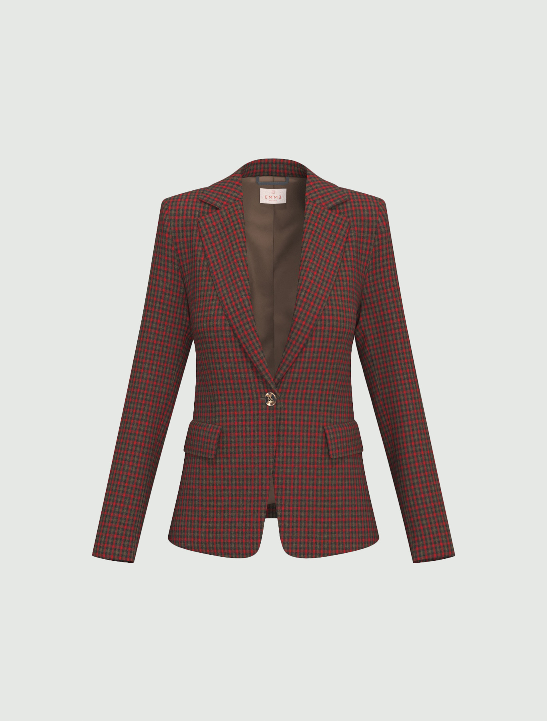 Single-breasted stretch flannel blazer - RED - Emme - 7