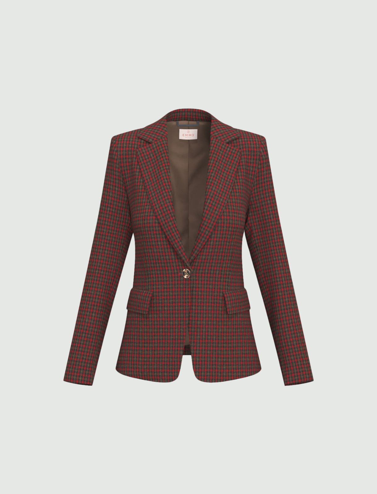 Single-breasted stretch flannel blazer - RED - Emme - 7