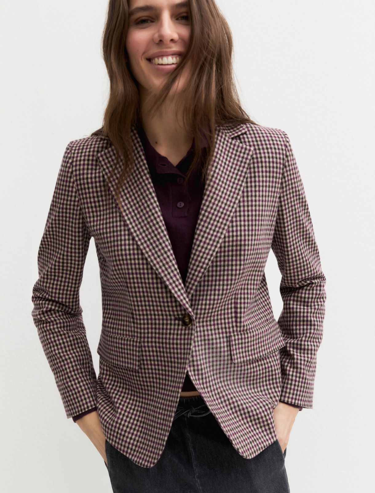 Single-breasted stretch flannel blazer - CREAM - Emme - 3