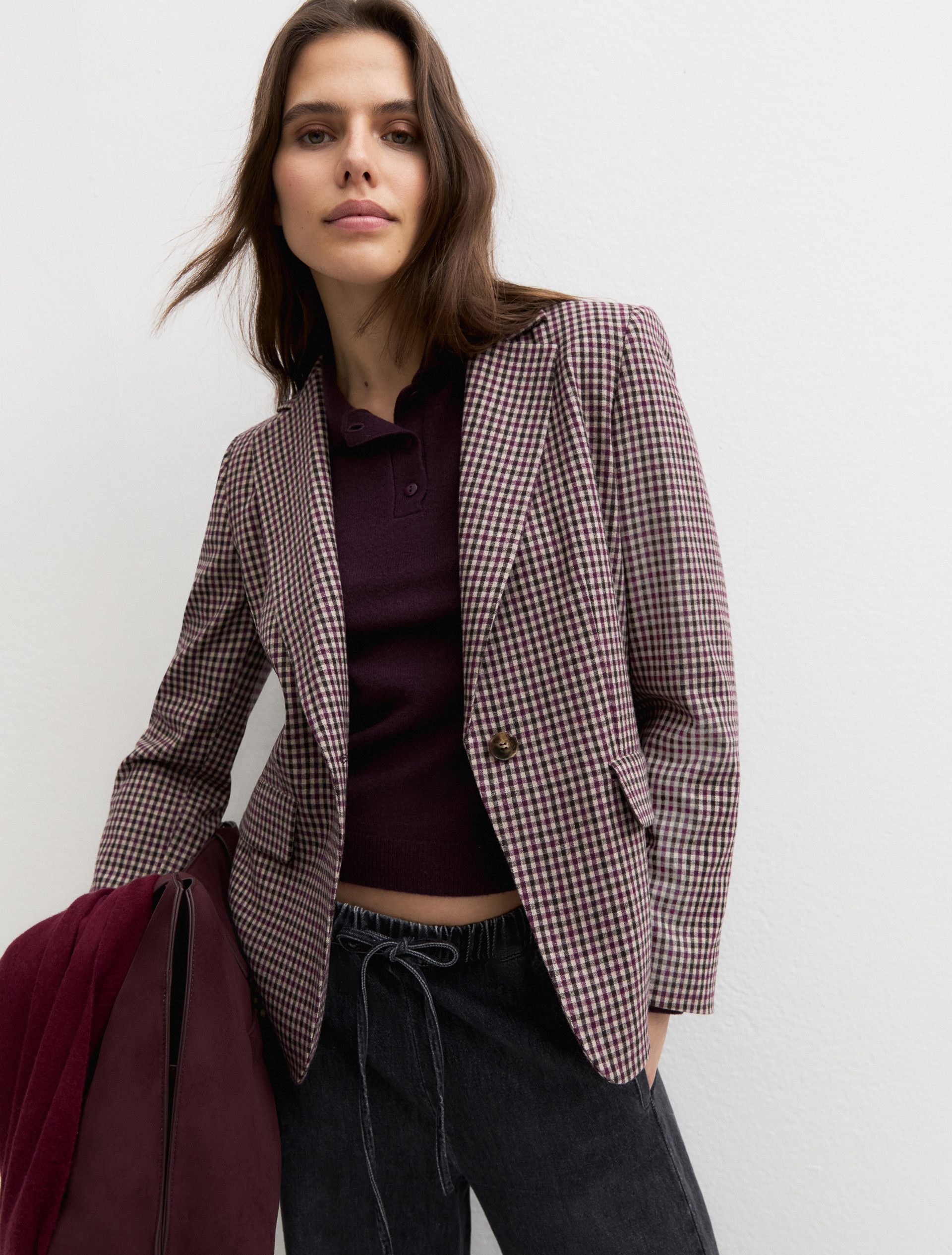 Single-breasted stretch flannel blazer - CREAM - Emme - 4