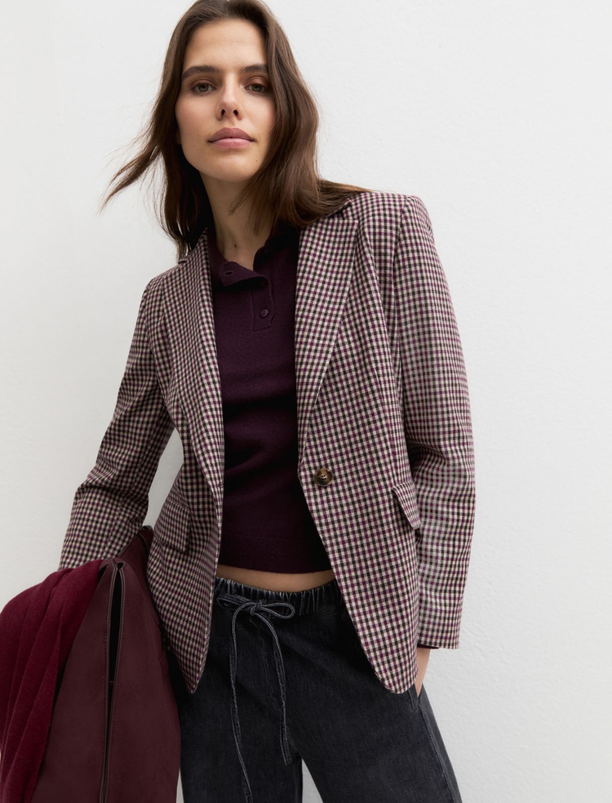 Single-breasted stretch flannel blazer - CREAM - Emme - 4