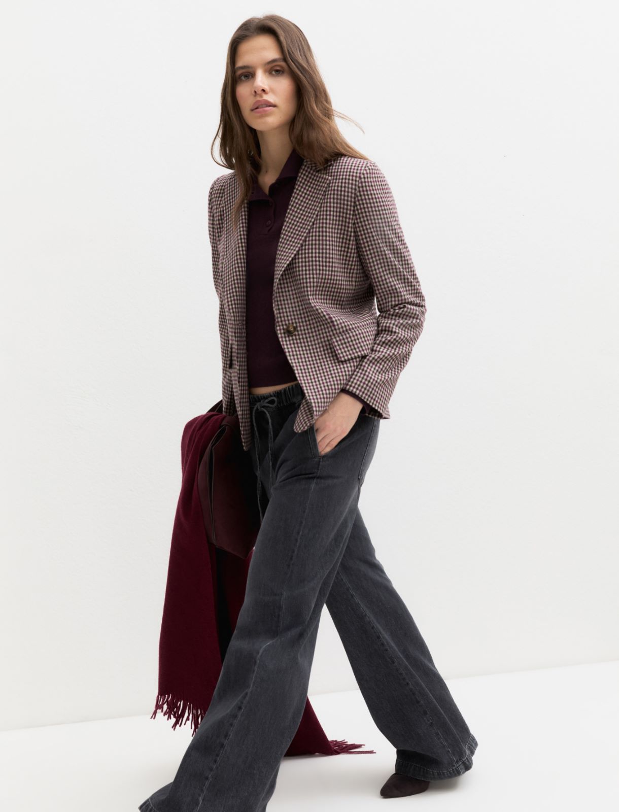 Single-breasted stretch flannel blazer - CREAM - Emme - 5