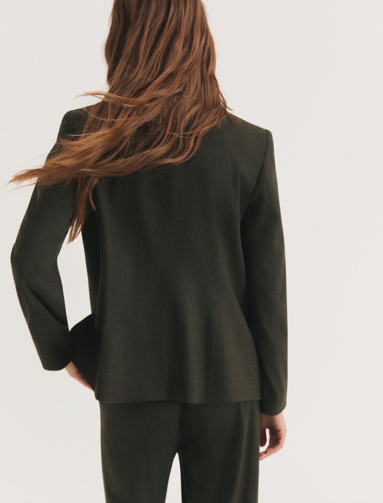 Blazer monopetto in flanella stretch - OLIVA - Emme - 2