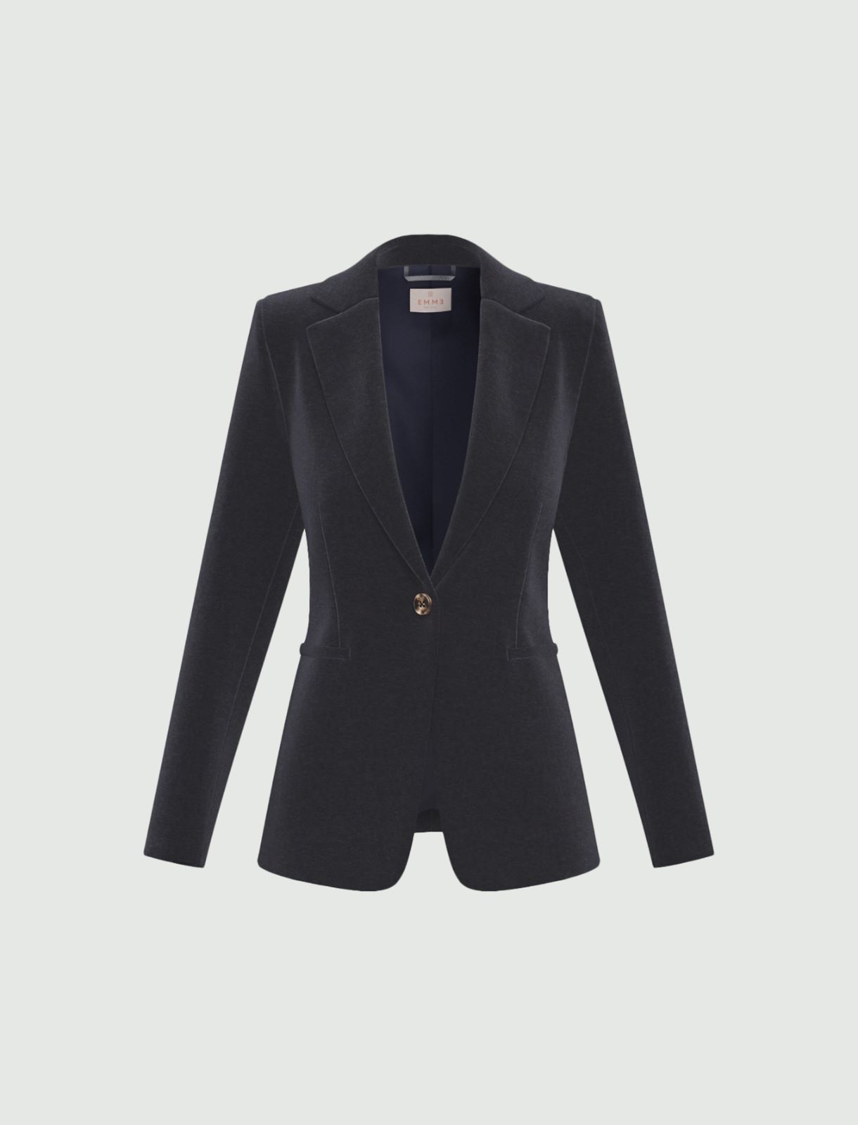 Stretch chenille blazer - NAVY - Emme - 6