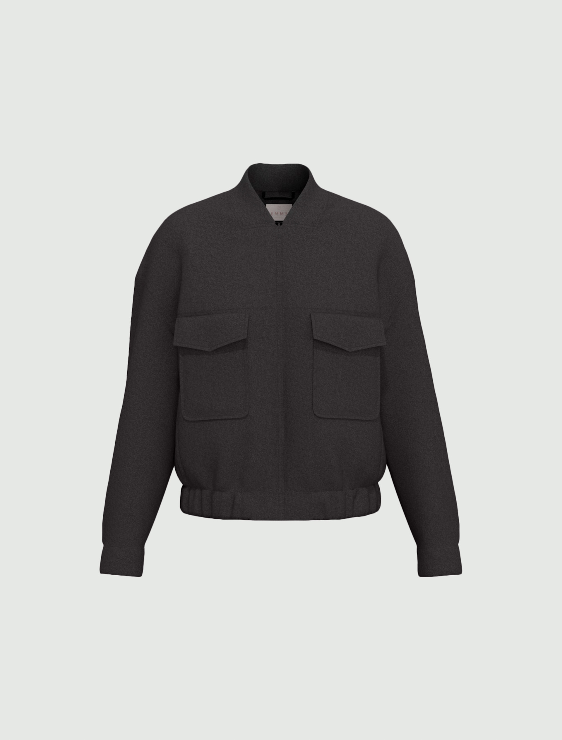 Cropped stretch gabardine jacket - DARK GREY - Emme - 6