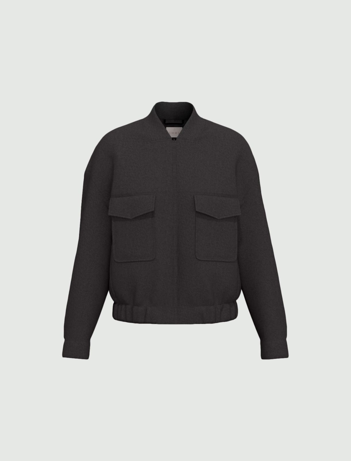 Cropped stretch gabardine jacket - DARK GREY - Emme - 6