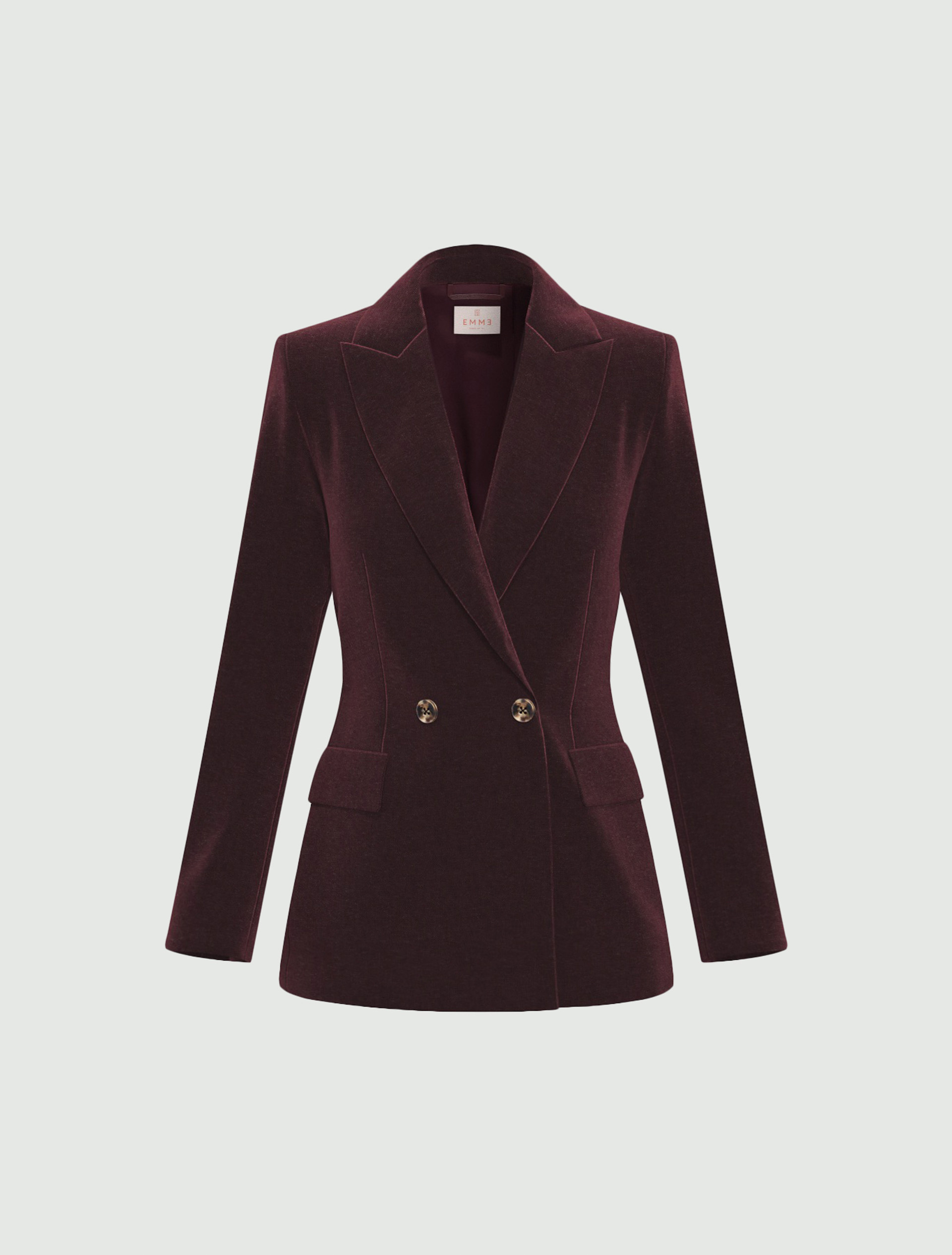 Stretch chenille double-breasted blazer - PURPLE - Emme - 6