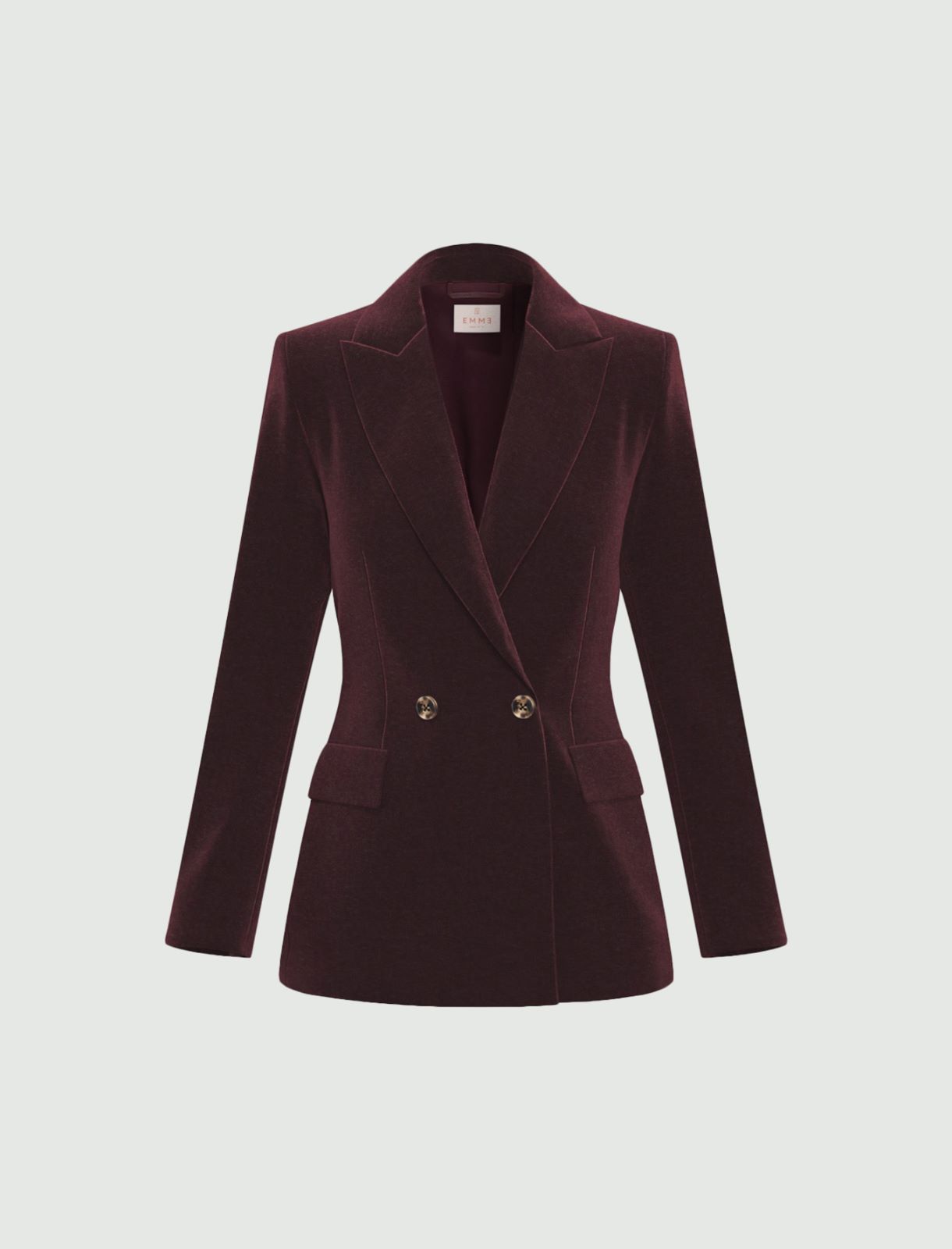 Stretch chenille double-breasted blazer - PURPLE - Emme - 6
